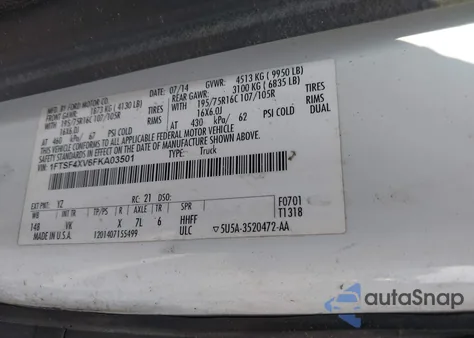 2015 Ford Transit from USA, damaged, VIN 1FTSF4XV6FKA03501